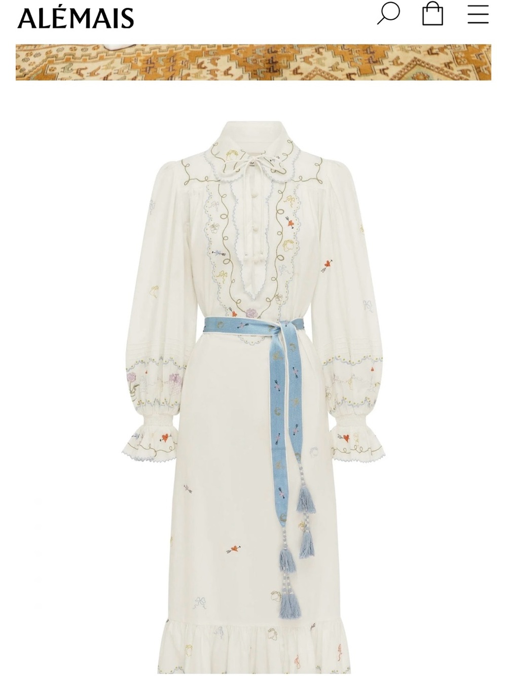 ALÉMAIS Giulia Embroidered Mini Dress